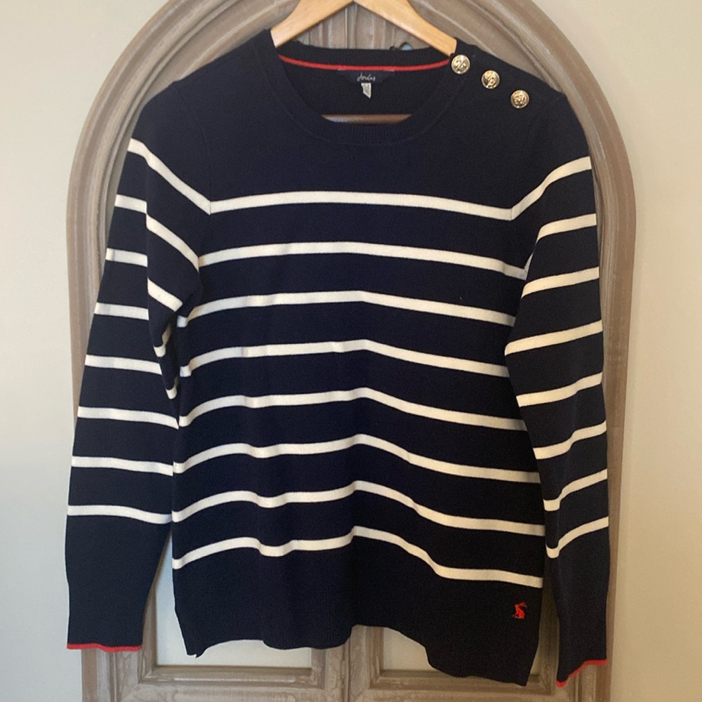 NWOT Joules Navy/White striped Nautical Sweater Size 6